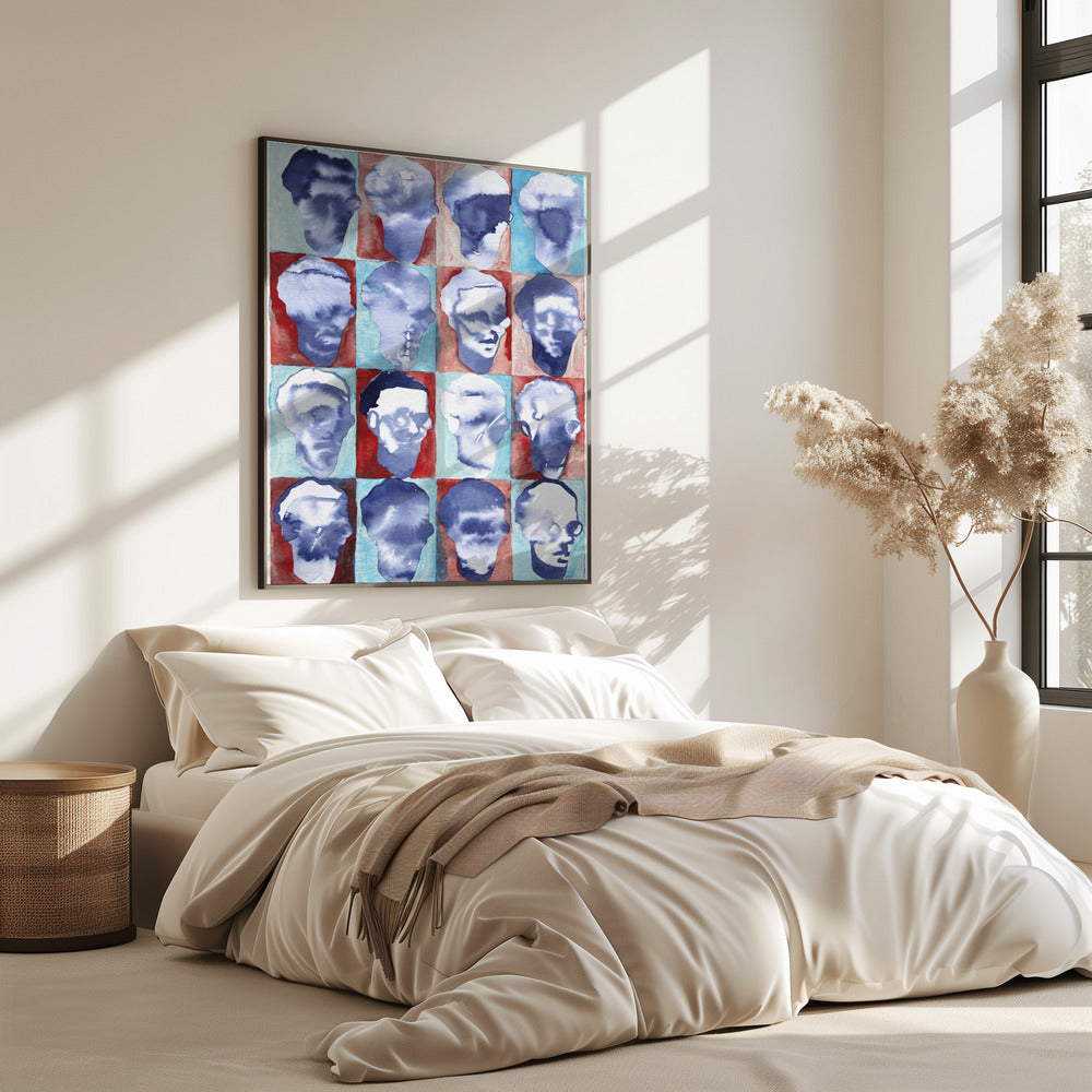 Aldo Rood Blauw 4x4 | Poster