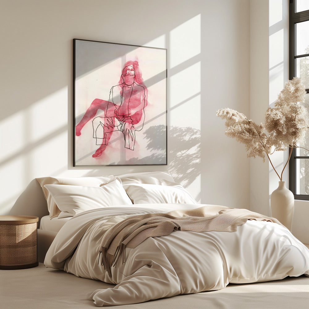 Twee zittende figuren | Poster