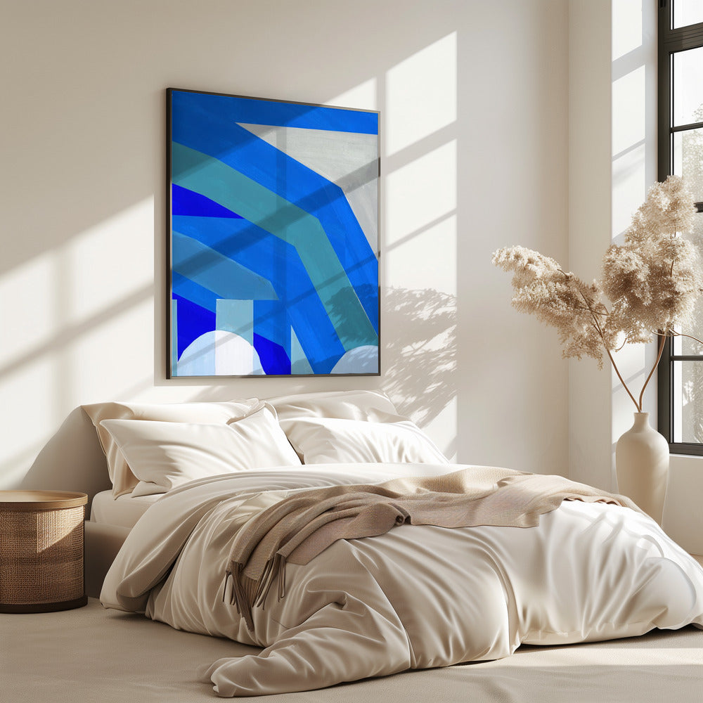 Blauwe Franse Strepen 1 | Poster