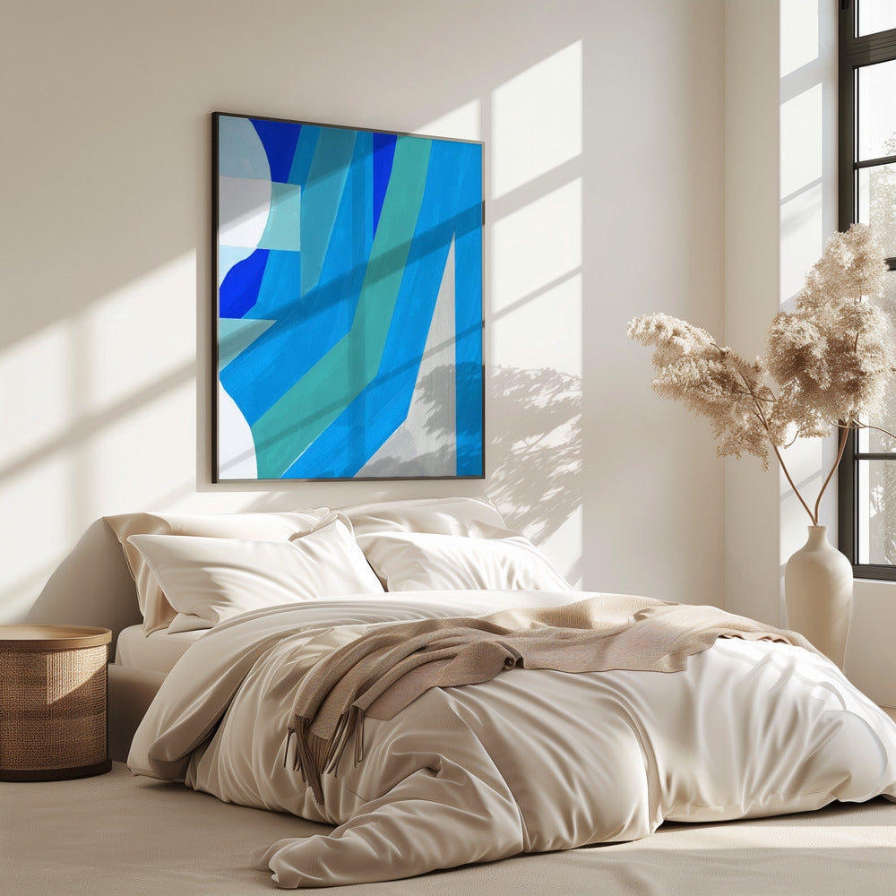 Blauwe Franse Strepen 2 | Poster