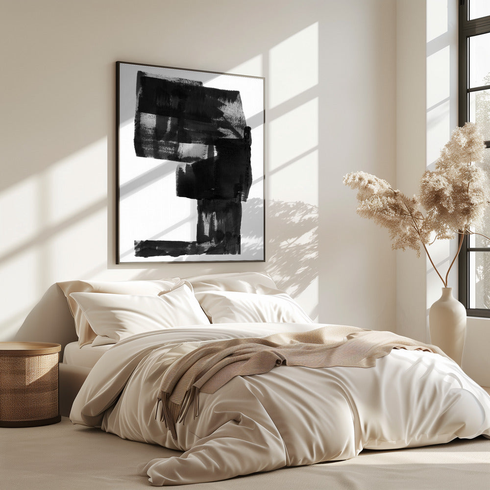 Zwart-wit abstracte compositie nr. 2 | Poster