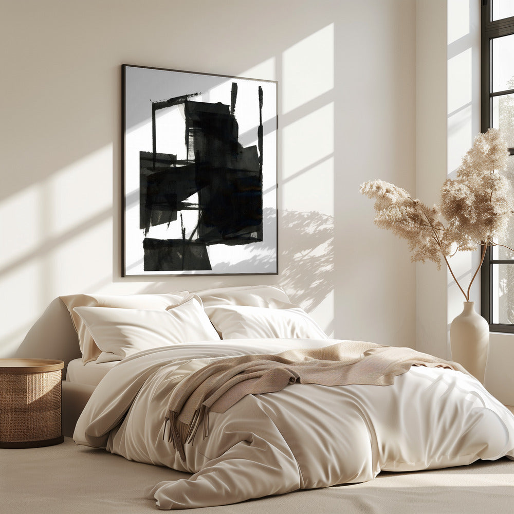 Zwart-wit abstracte compositie nr. 4 | Poster