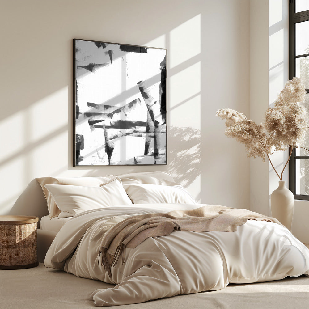 Minimaal zwart-wit abstract 4 | Poster