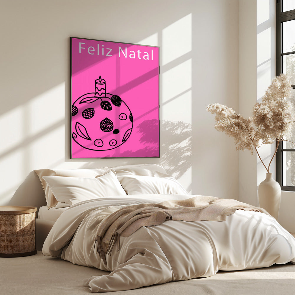 Strikken en kerstballen: Feliz Natal Kerstmis | Poster