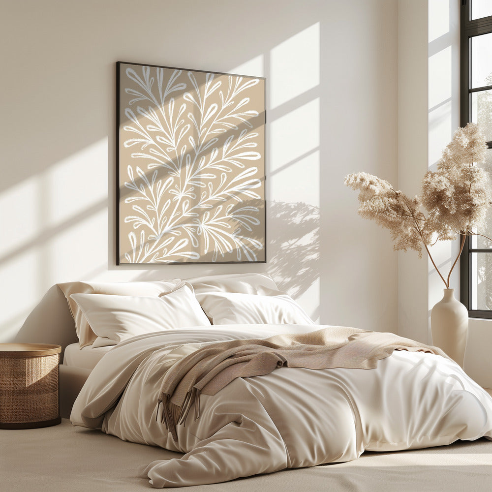 Beige Witte Plant | Poster