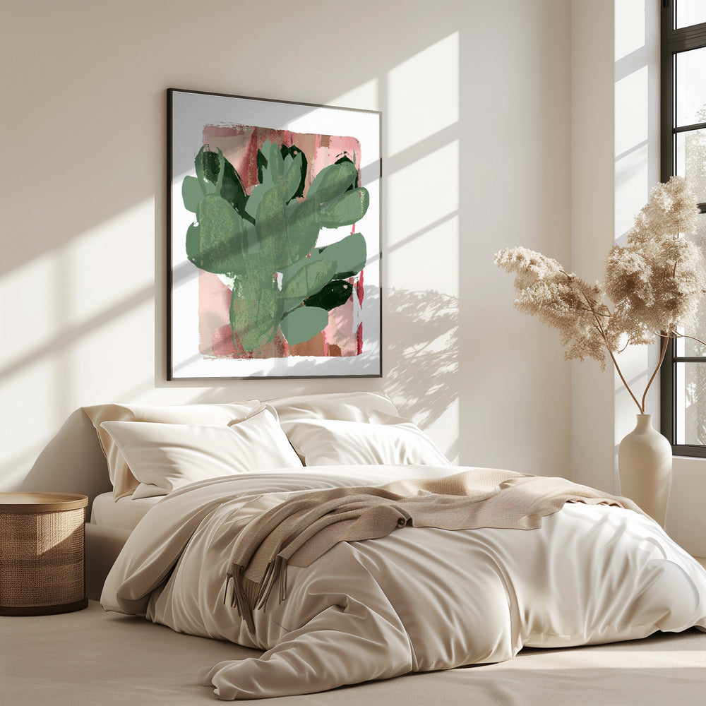 Cactus Groen Roze 3 | Poster
