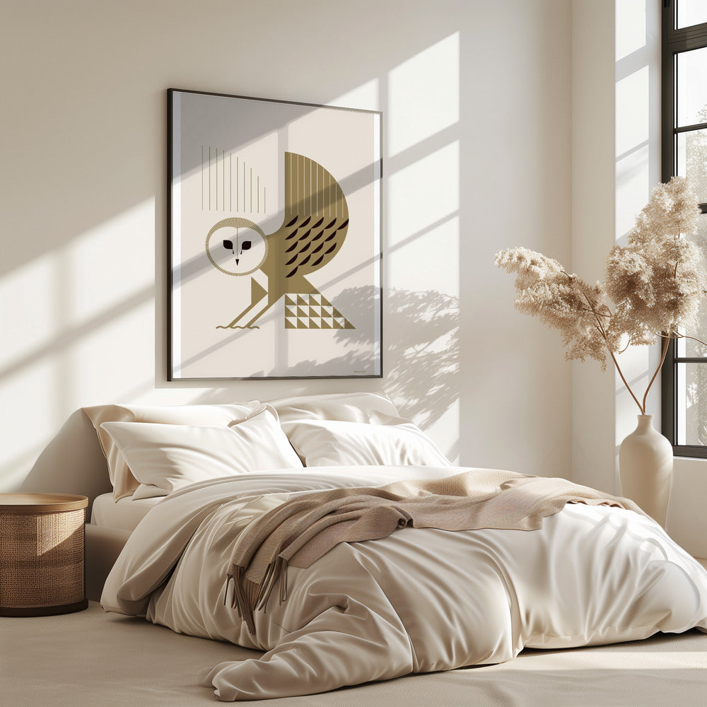Gouden dieren - Kerkuil (wit) | Poster