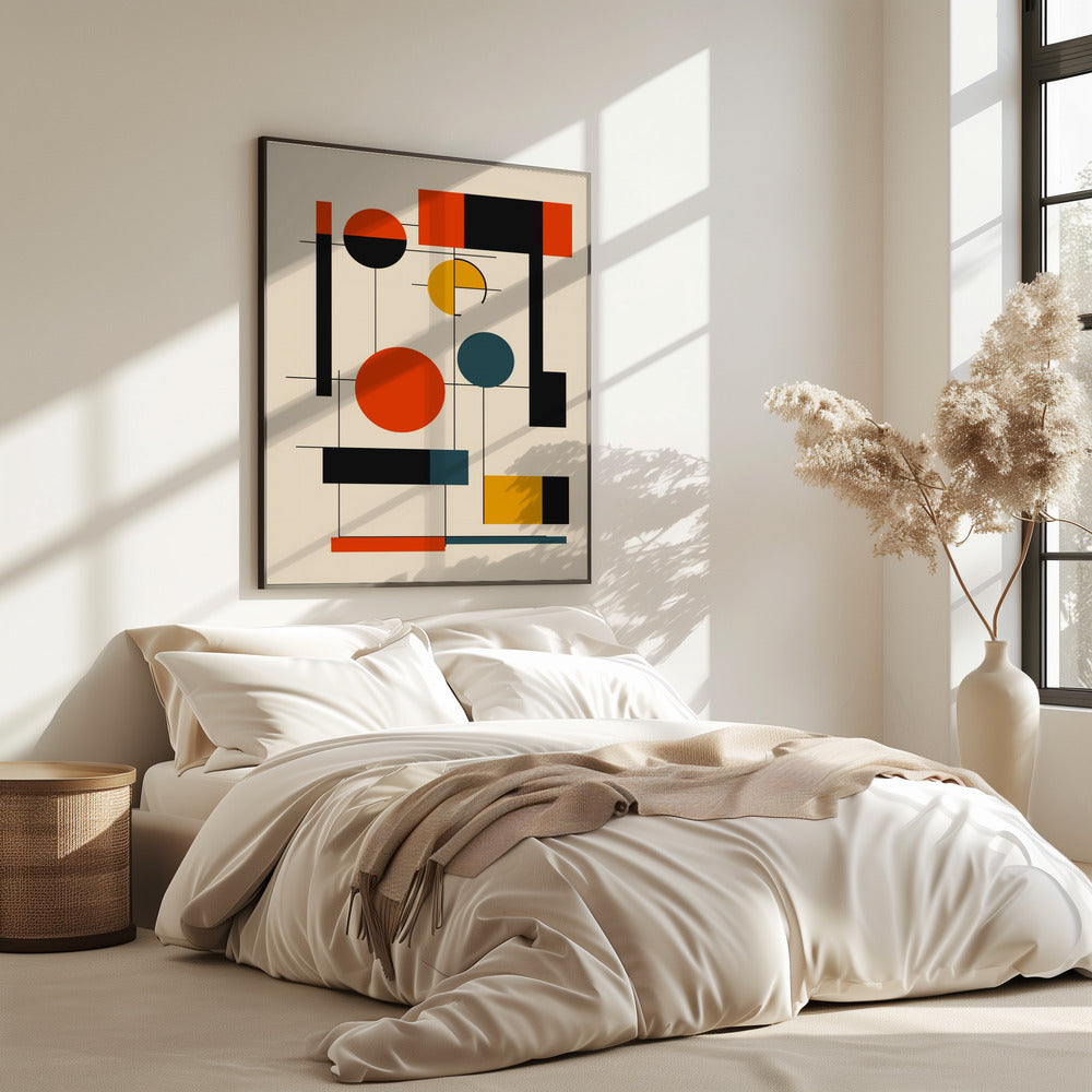 Geometrische vormen en een uitgebalanceerd kleurenpaletGeometrische harmonie | Poster