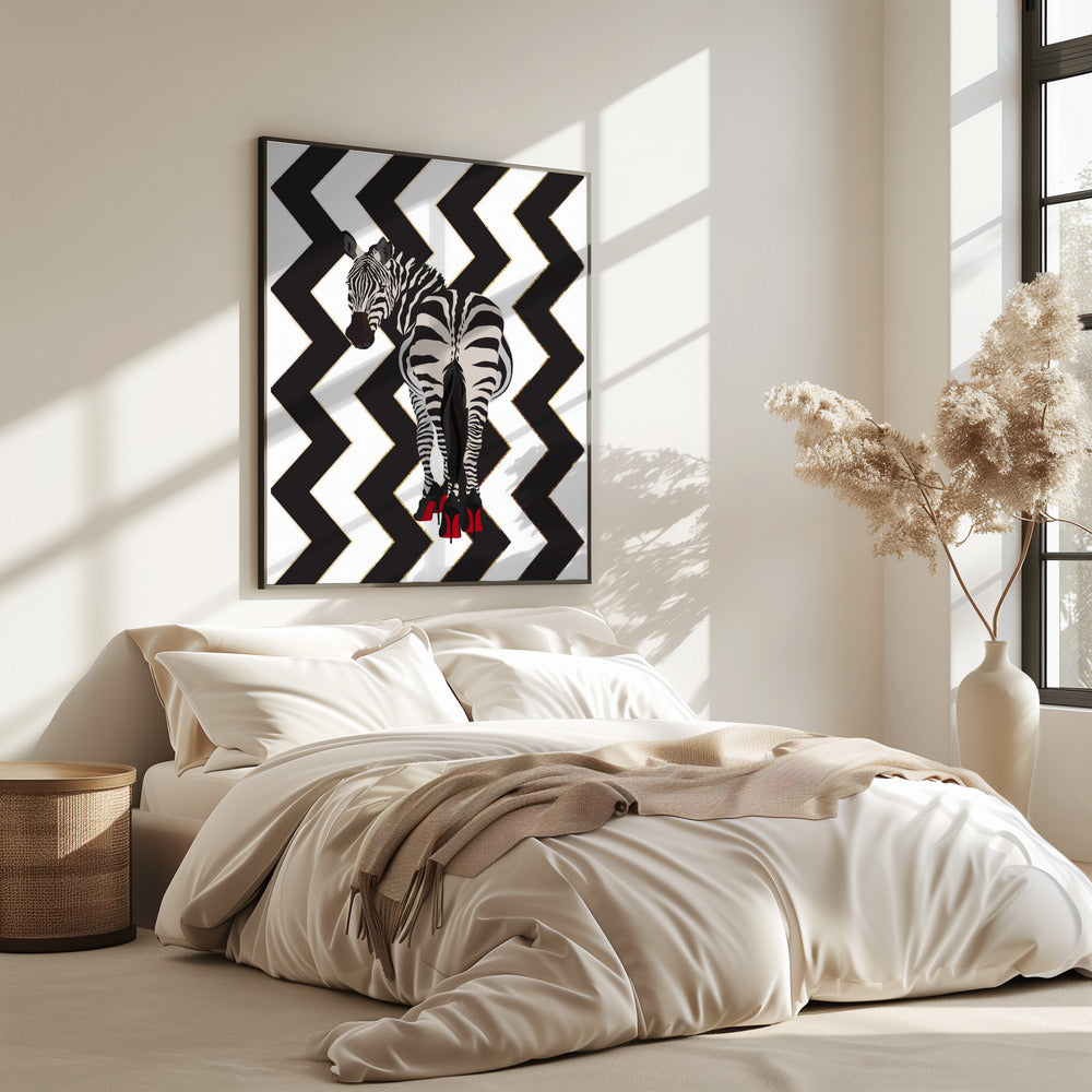 Zebra hakken zigzag | Poster