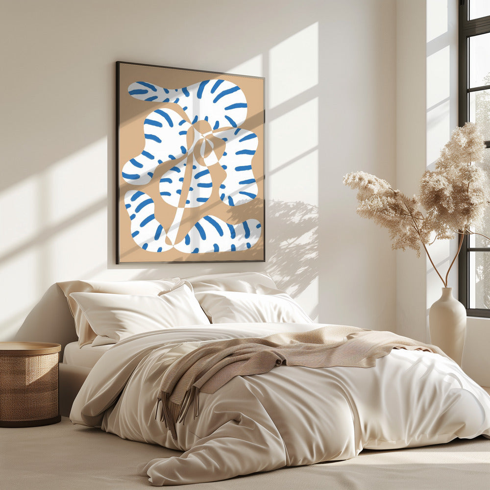Abstracte vormen Bloementijger print | Poster