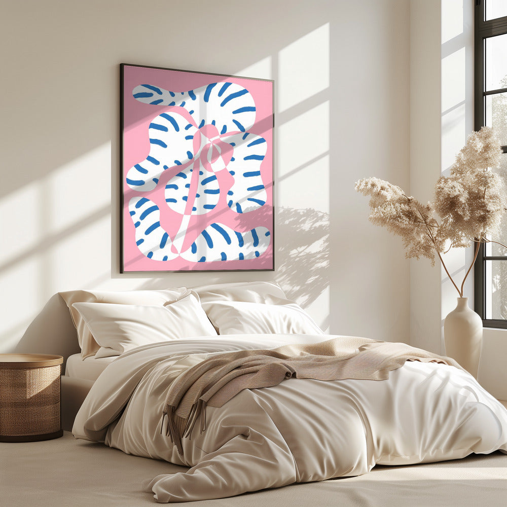 Abstracte vormen Bloementijger print | Poster