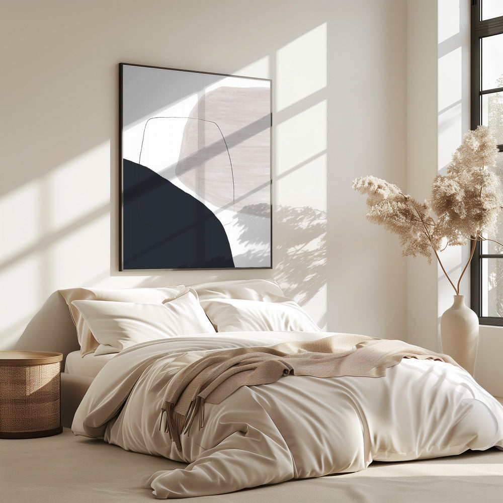 Abstract kunstwerk met zachte beige en bruine tinten | Poster