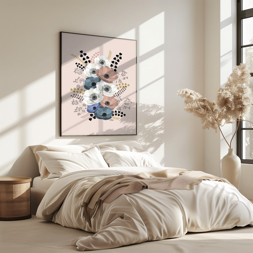 Anemones Floral Bouquet | Poster