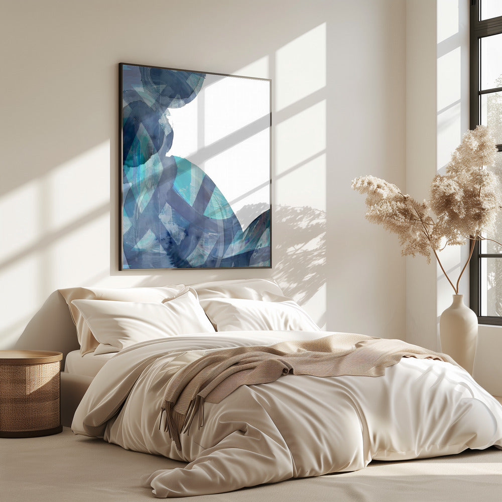 Blue Abstract Swirls 1 | Poster