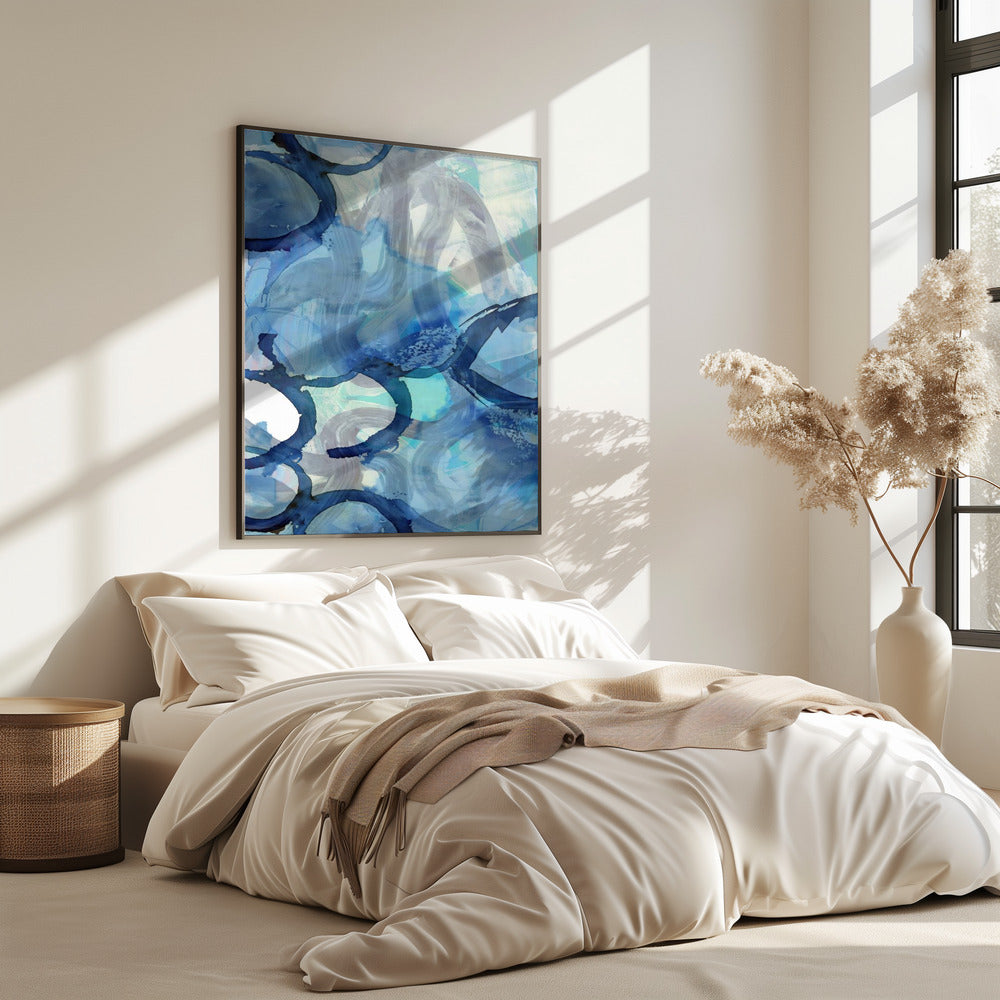 Blue Abstract Swirls 2 | Poster