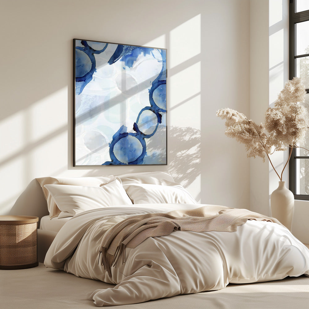Blauwe abstracte wervelingen 3 | Poster