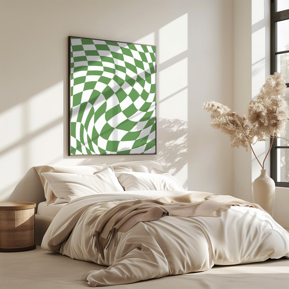 Groen schaakbord | Poster