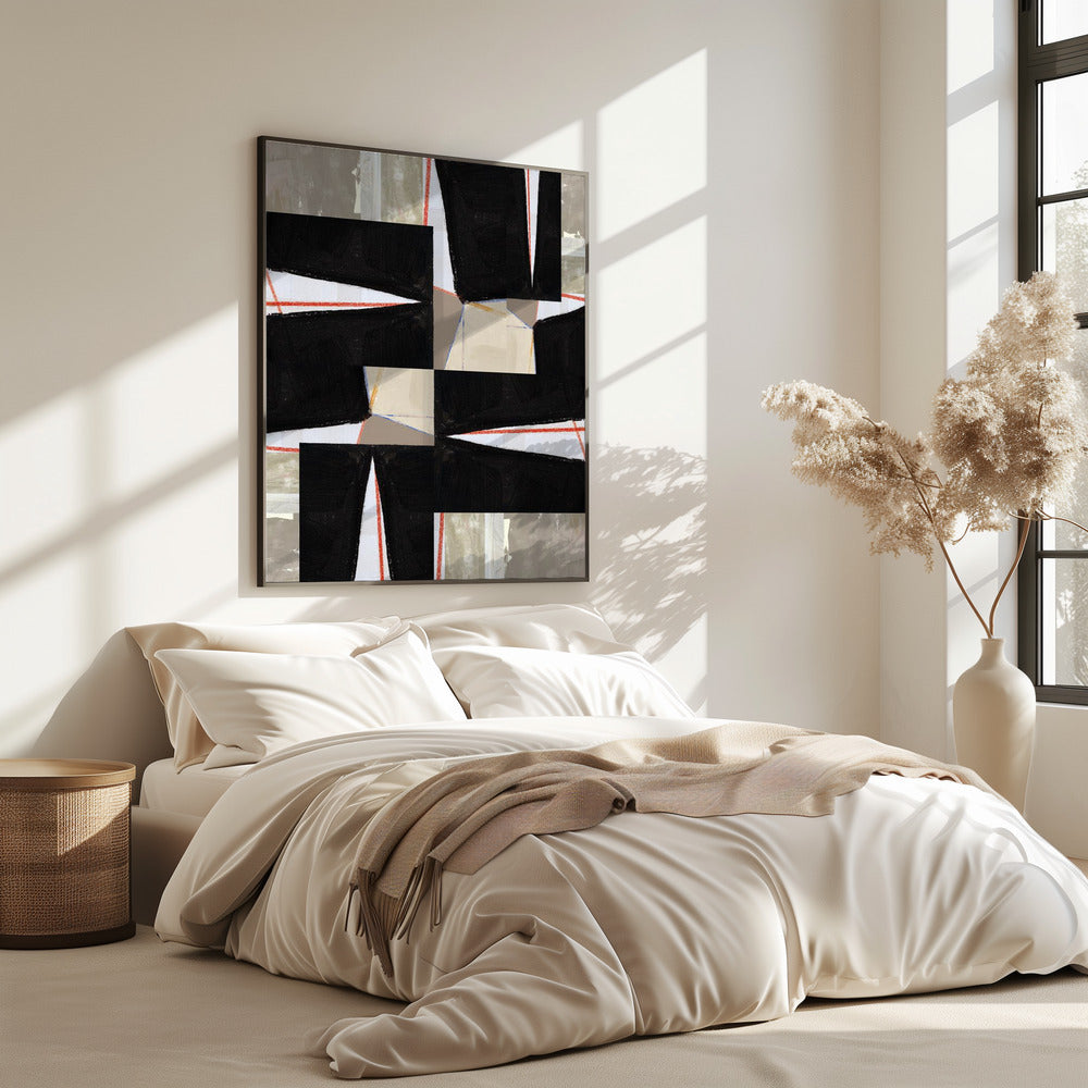 Abstracte Zwarte Legpuzzel 1 | Poster