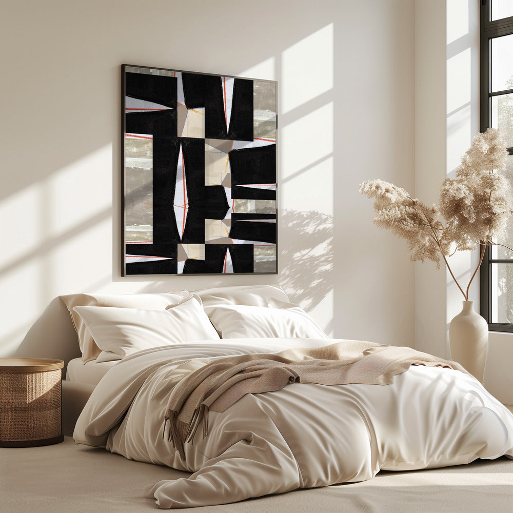 Abstracte Zwarte Legpuzzel 2 | Poster