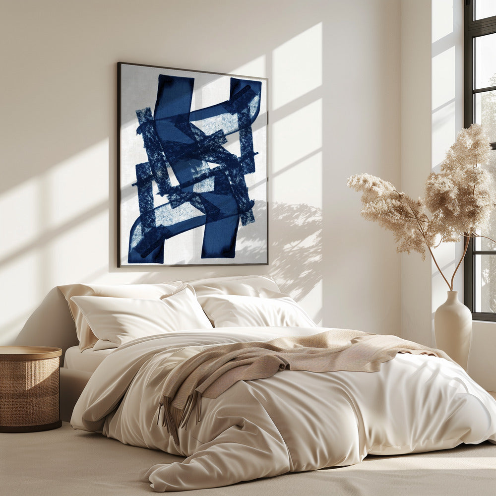 Abstracte Blauwe Structuur 1 | Poster
