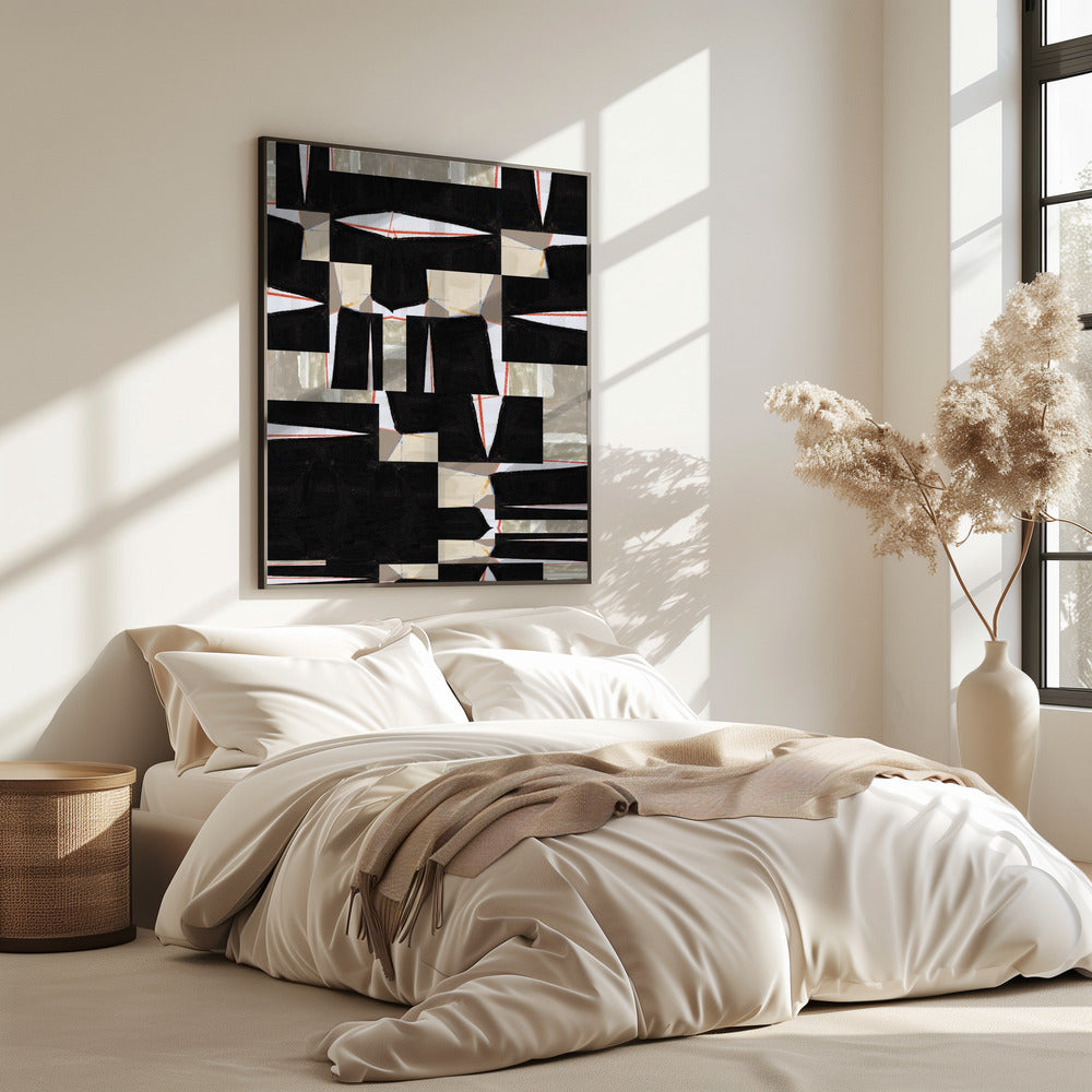 Abstracte Zwarte Legpuzzel 3 | Poster