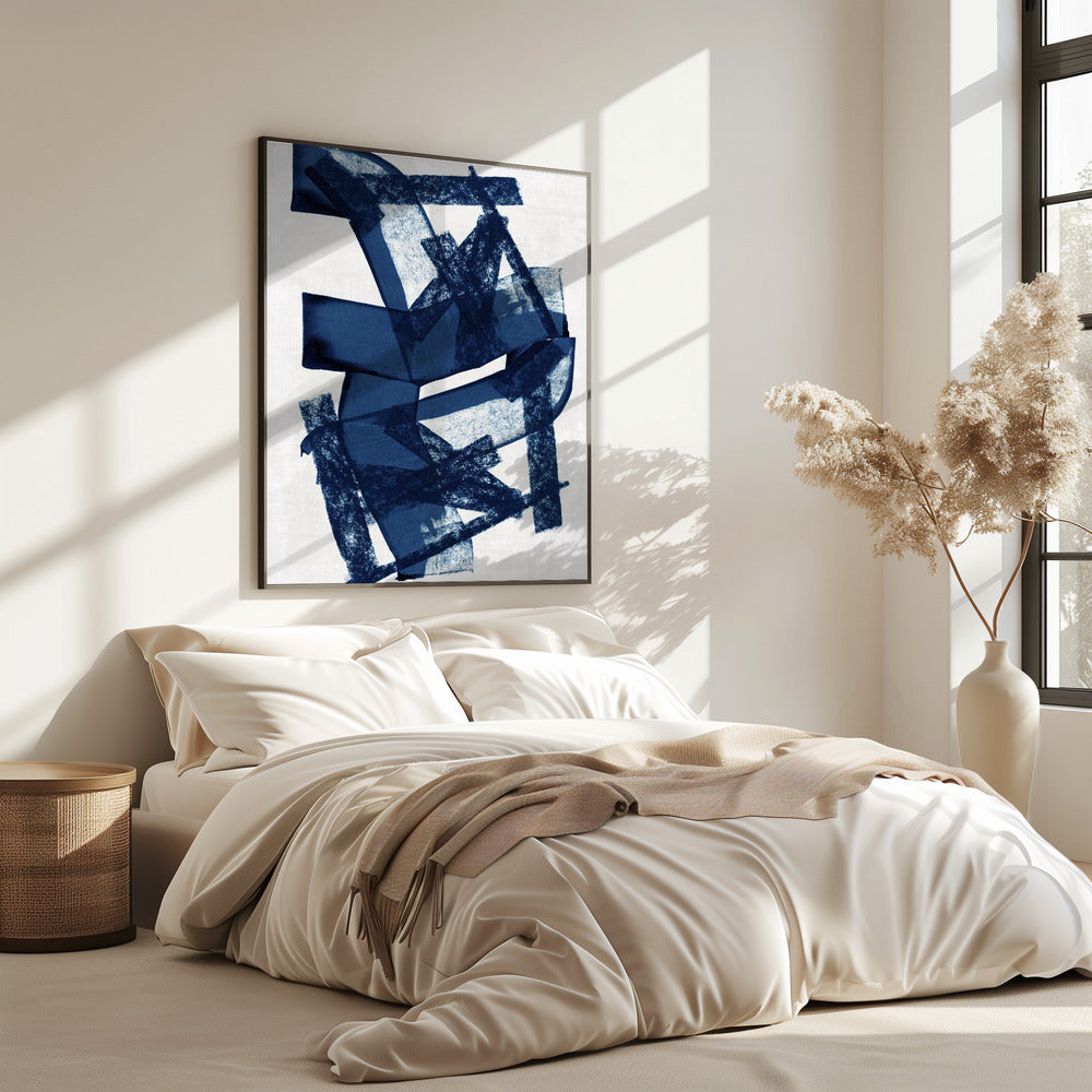 Abstracte Blauwe Structuur 2 | Poster