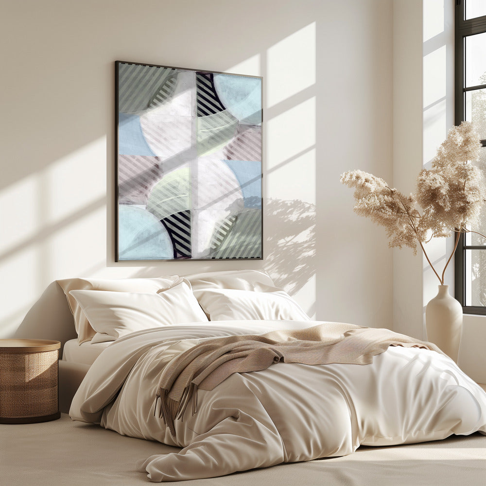 Abstracte Mistige Strepen 1 | Poster