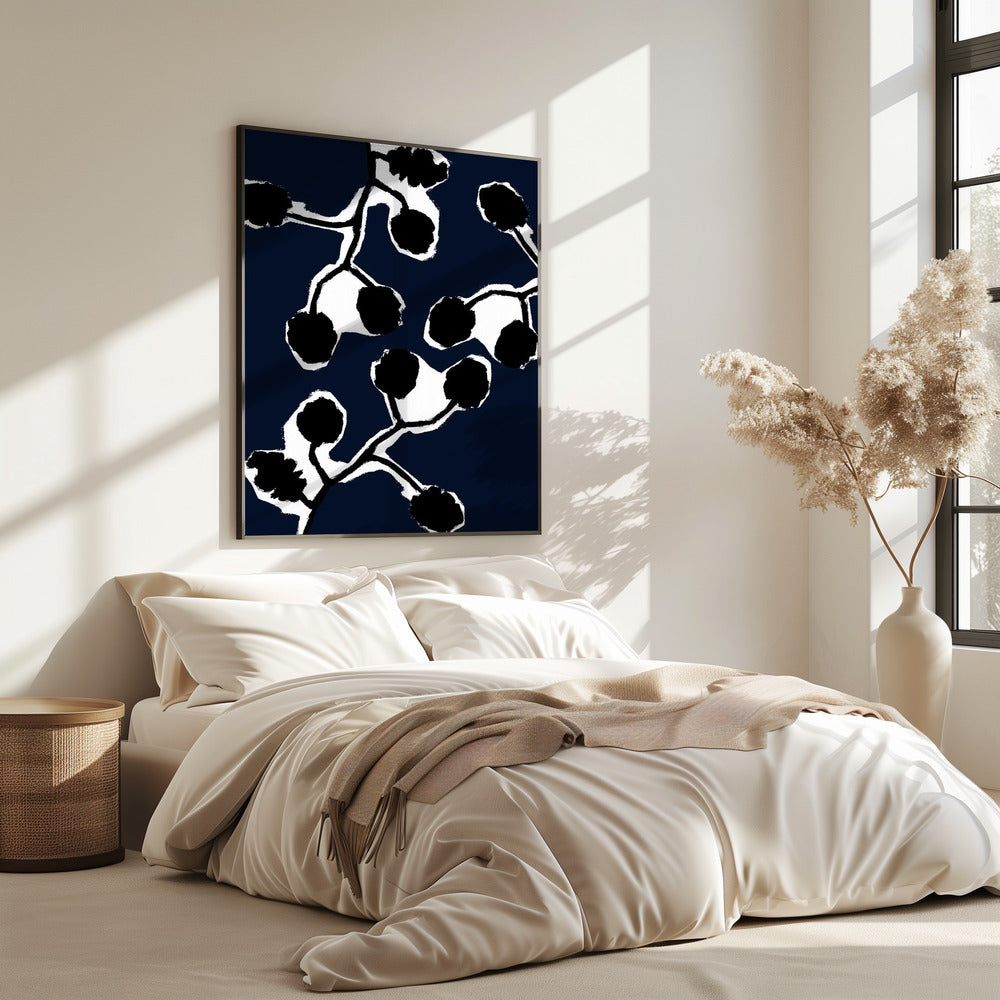 Zwart bloemensilhouet 2 | Poster