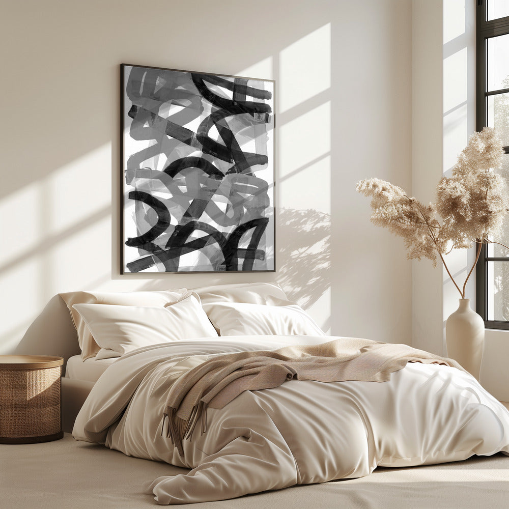 Schuifelende Stappen Zwart-Wit 2 | Poster