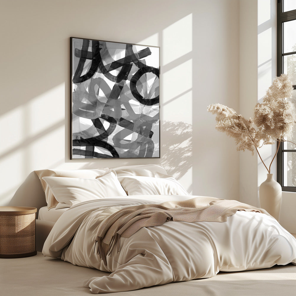 Schudden Stappen 1 Zwart-Wit | Poster