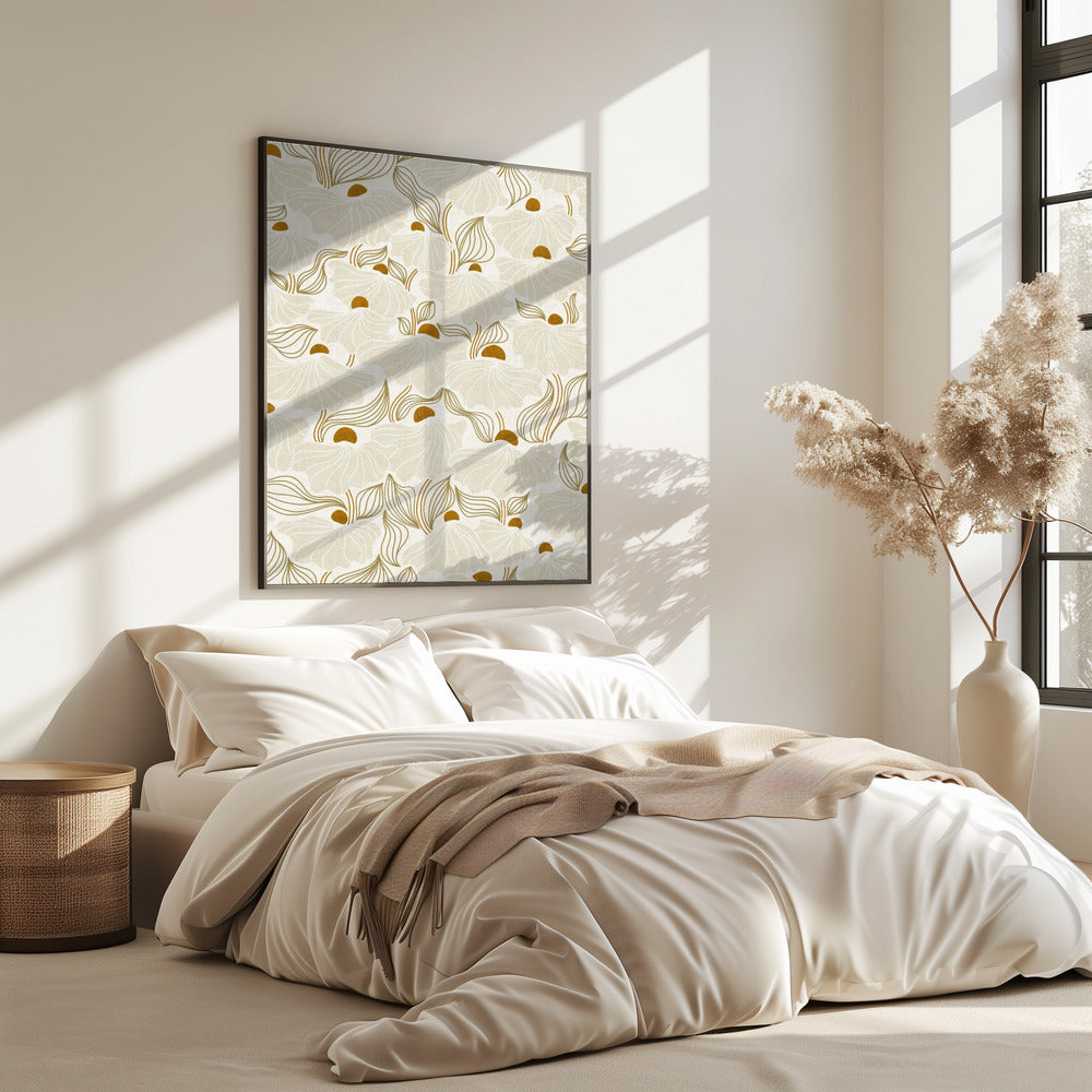Kalmerende essentials Natuurlijke flow weide ivoor patroon | Poster