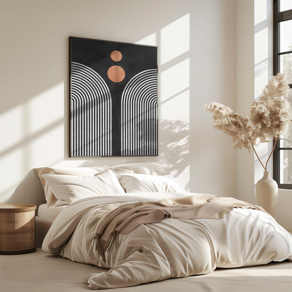 Cirkels op zwarte achtergrond 3 | Poster