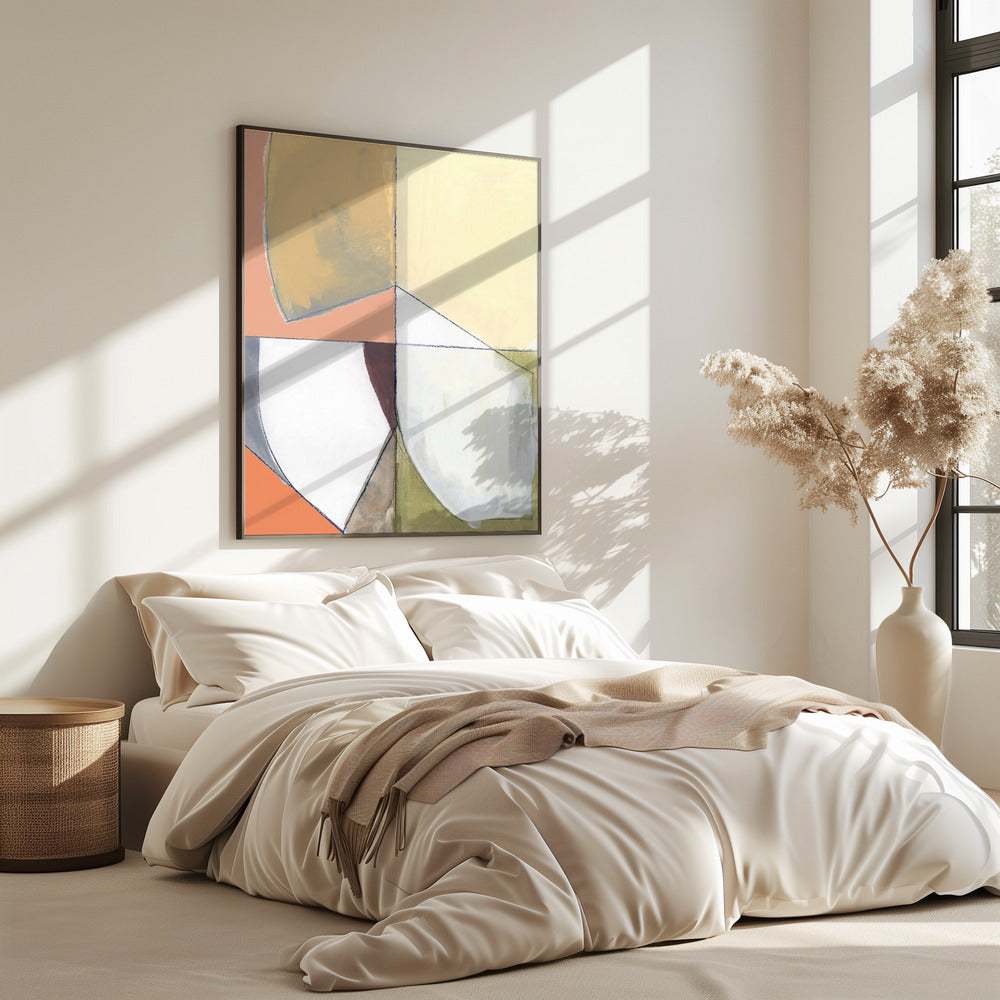 Stofroze Geel Abstract No1 Kunstdruk | Poster