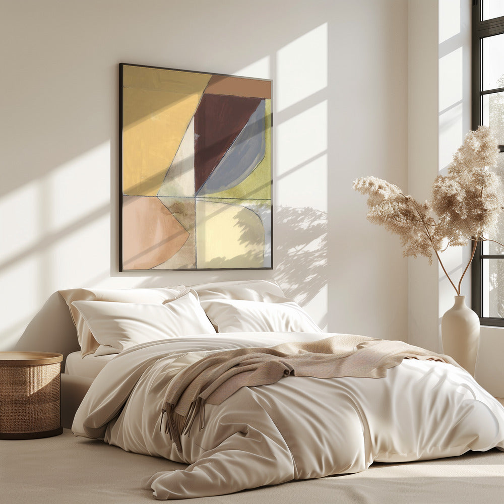 Stofroze Geel Abstract No2 Kunstdruk | Poster