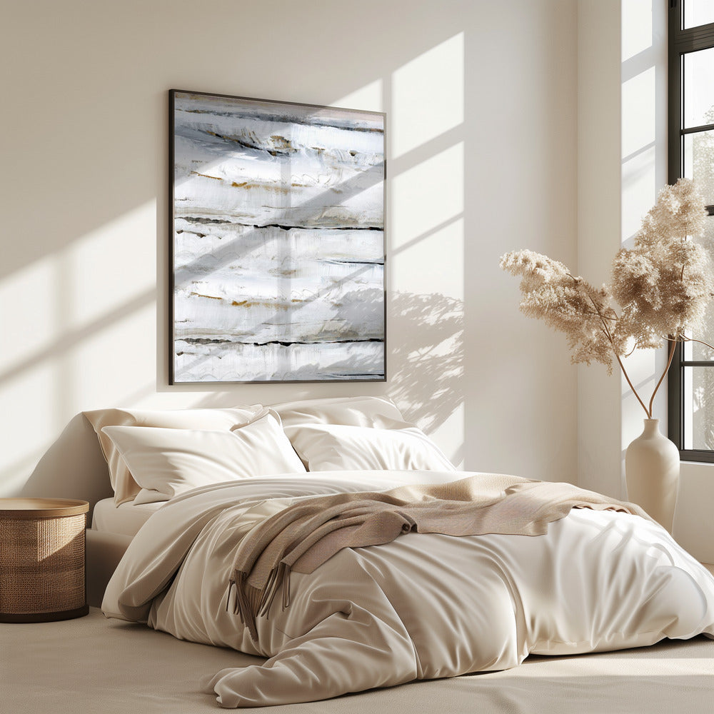 Abstract Zachte Witten 3 | Poster