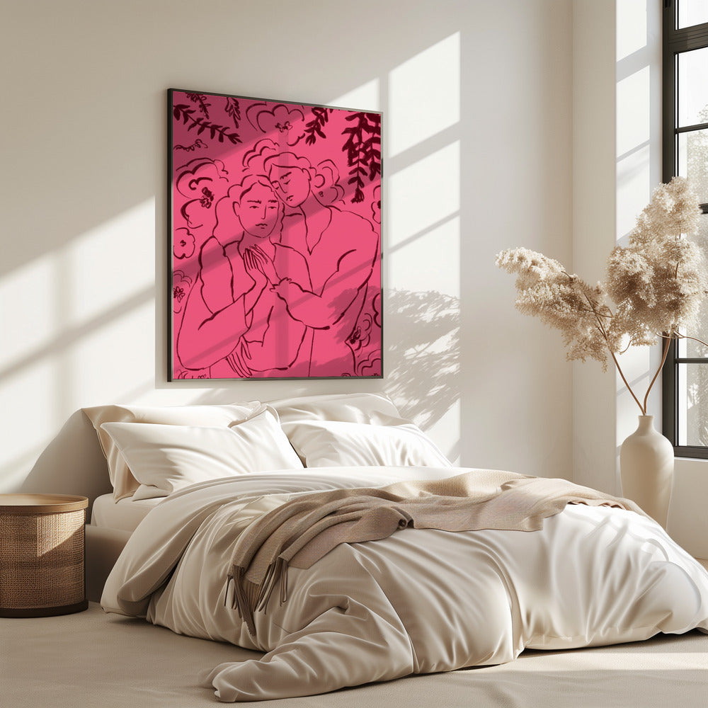Holding Hands Pink | Poster