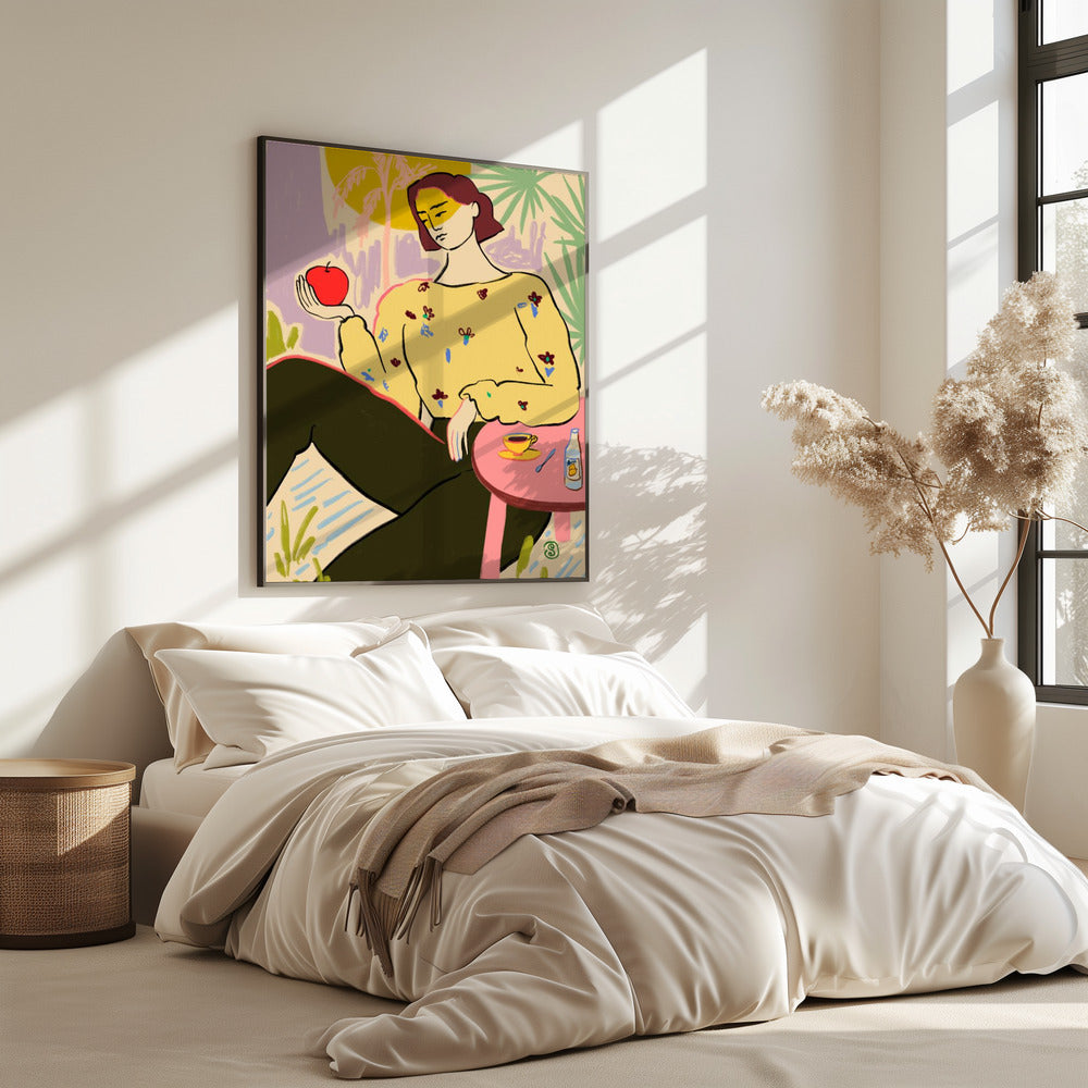 Vrouw met appel | Poster