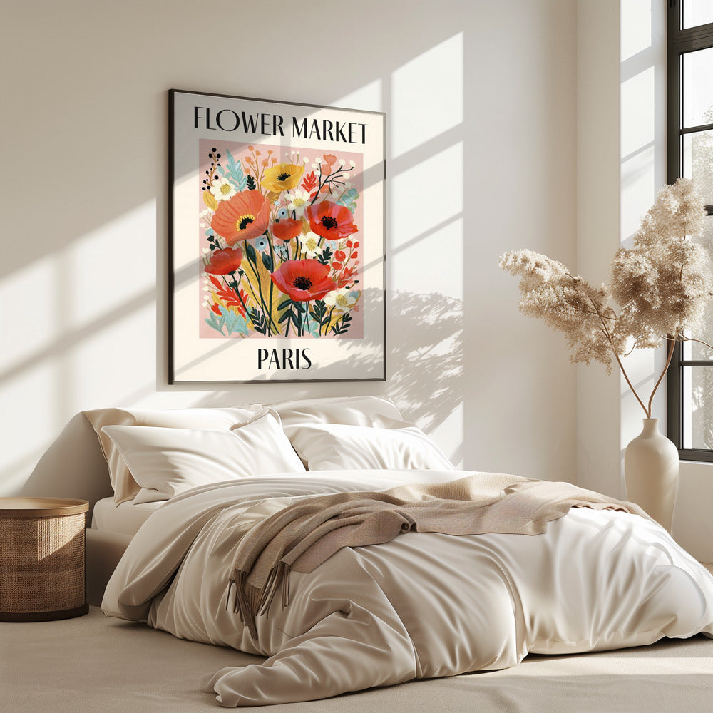 Bloemenmarkt Parijs Frankrijk | Poster