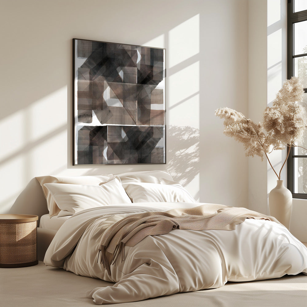 Abstract Donker Gehamerd 1 | Poster