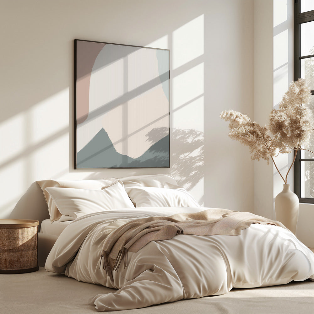Rustgevende beige abstract | Poster