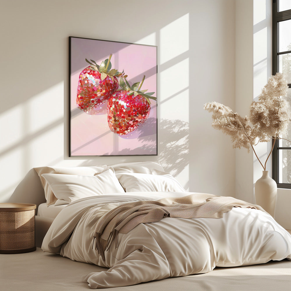 Mousserende Aardbeien | Poster