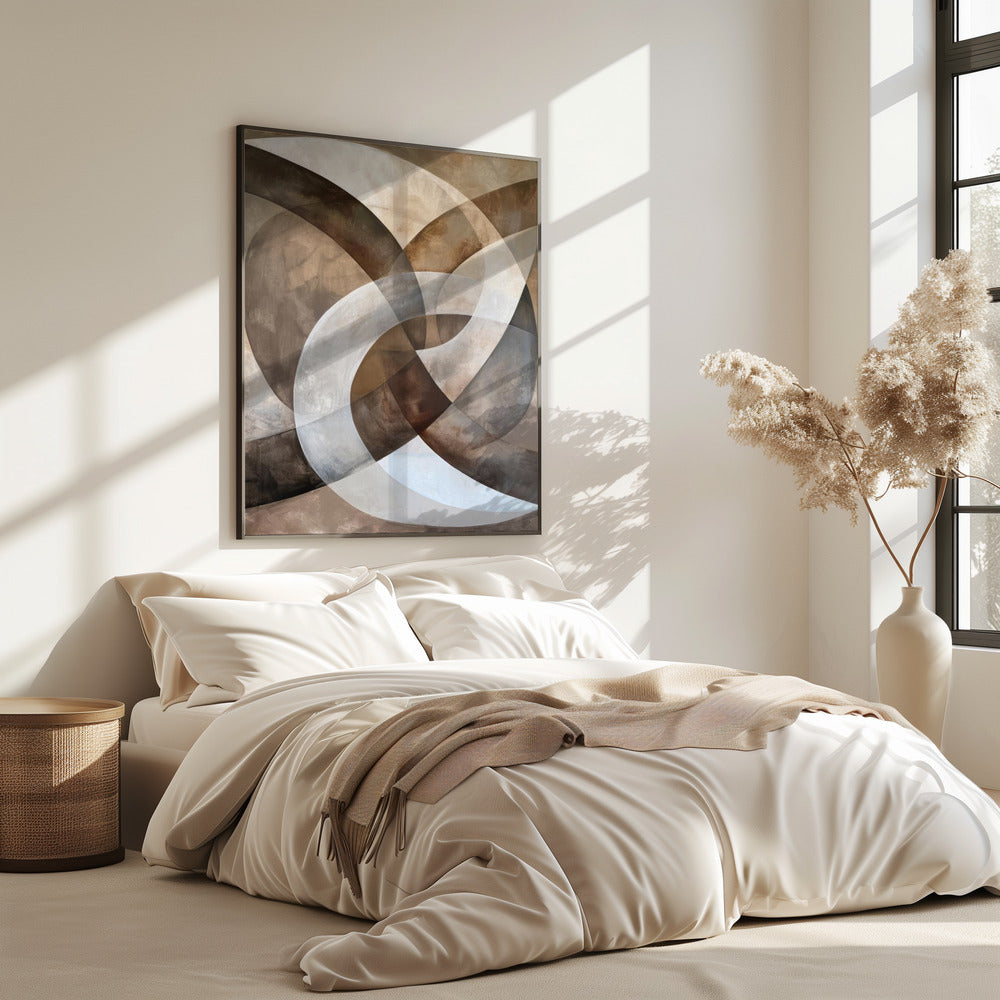Abstracte kunst beige bruin geo abstract | poster