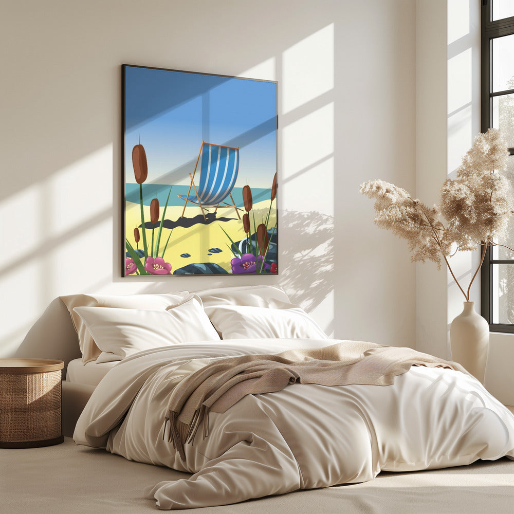 Ligstoel aan zee | Poster