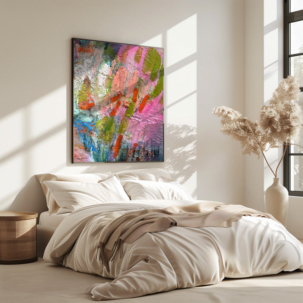 Fluisterende roze penseelstreken | Poster