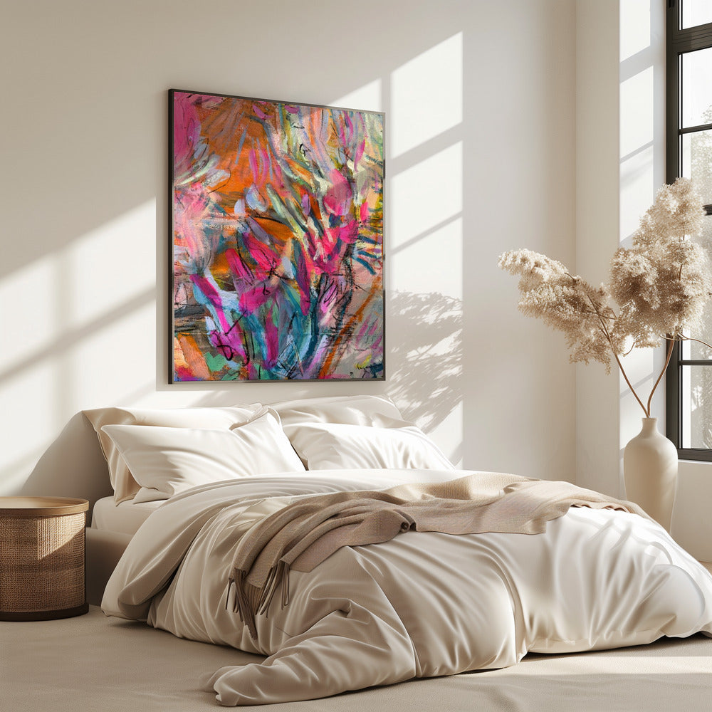 Roze abstracte bloemblaadjes | Poster