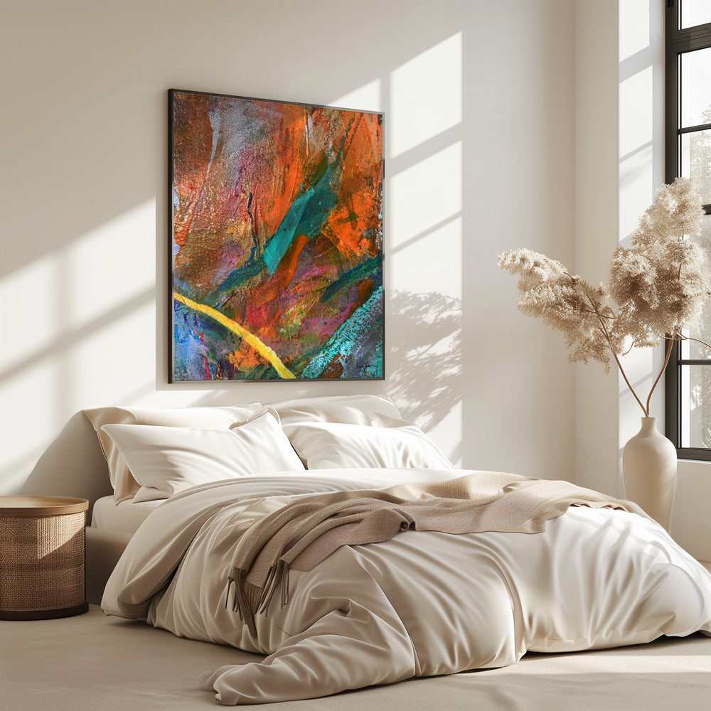 Levendig expressionistisch oranje | Poster