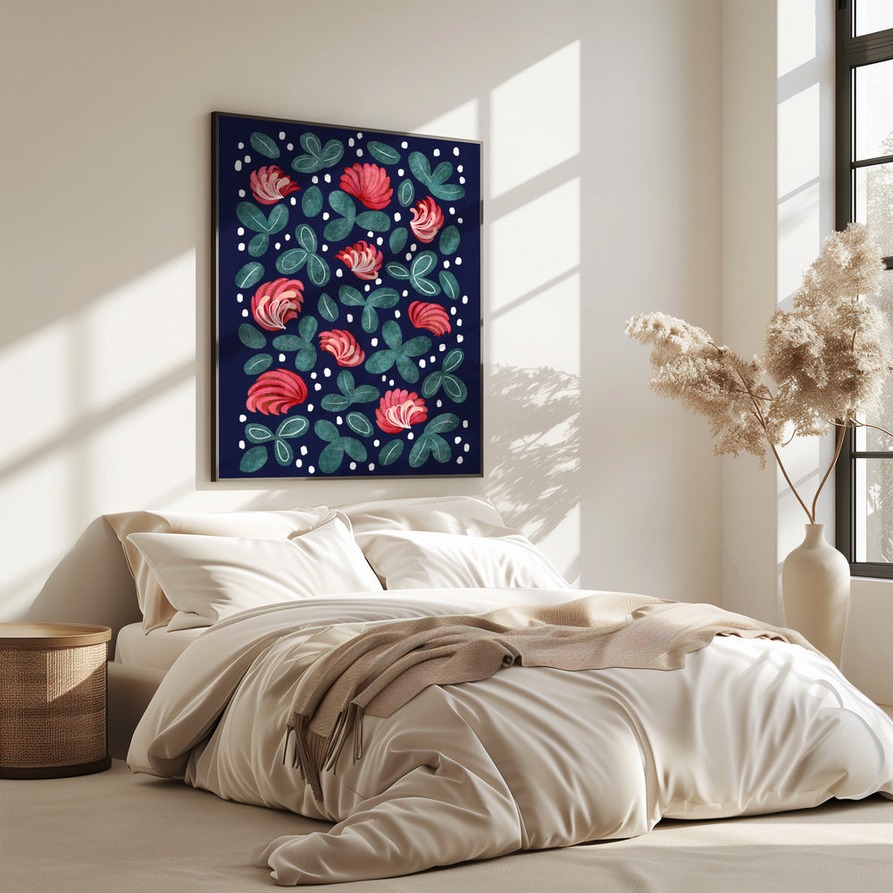 Rode bloemen III | Poster