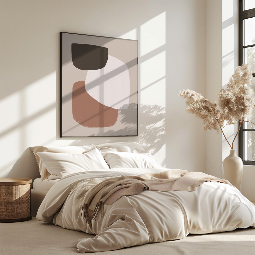 Minimalistische organische vormen in aardse tinten | Poster