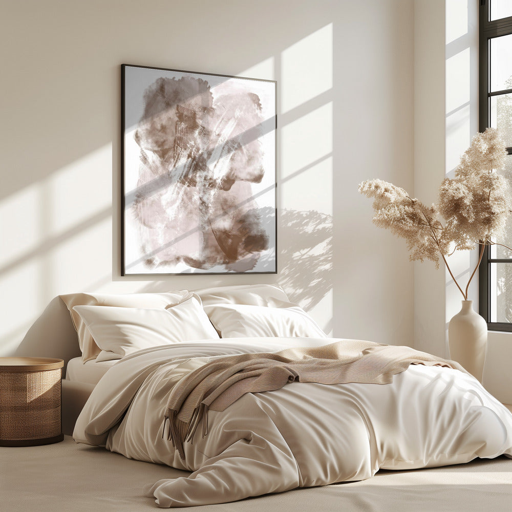 Abstract kunstwerk met zachte beige en bruine tinten | Poster