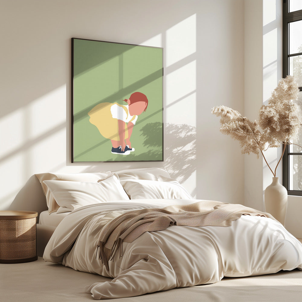 Lilou - Silhouet van een roodharig meisje | Poster